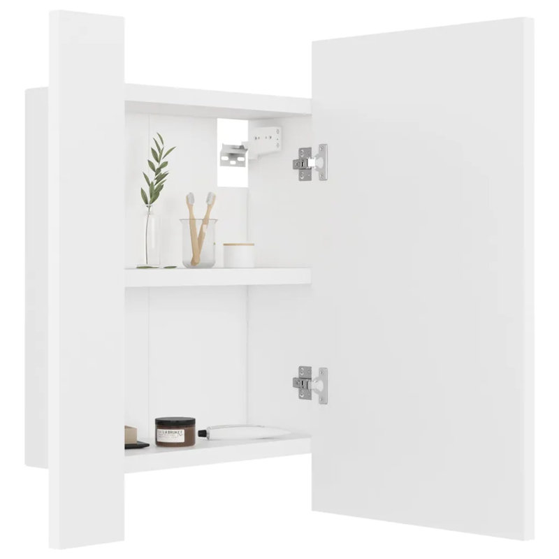 LED Bathroom Mirror Cabinet 40x12x45 cm Acrylic, White