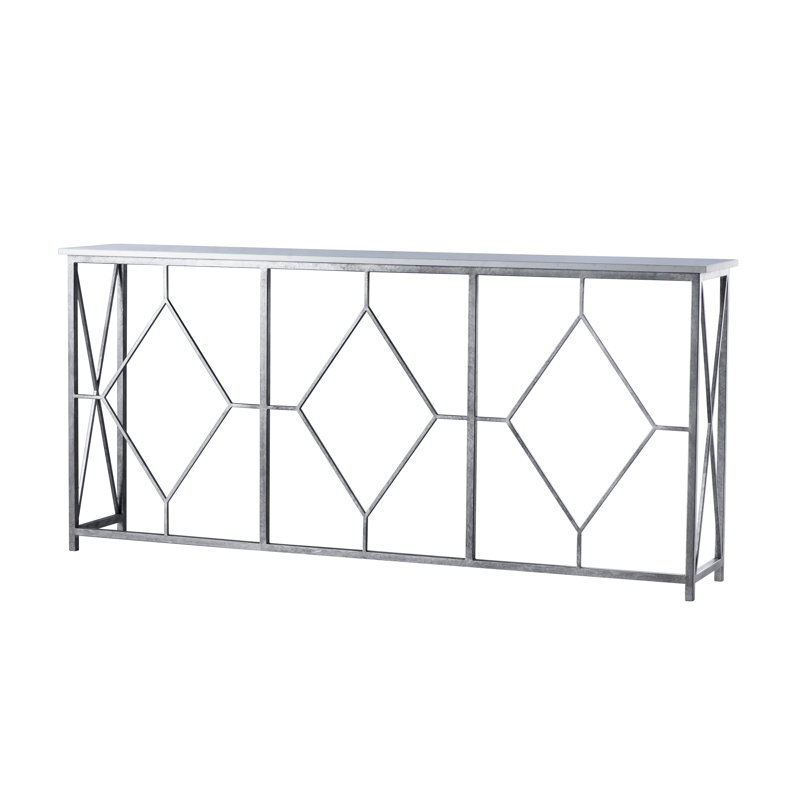 Triple Diamond Console, Royal Silver, Carrera Marble