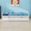 Un lit plateforme simple accompagné d'un lit gigogne sous le lit simple-274311417