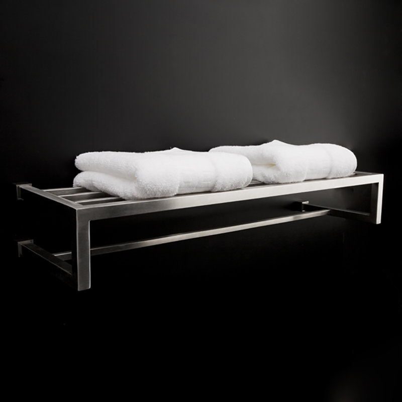 Quadro Wall Mounted Towel Rack, Brushed Stainless Steel