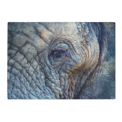 Tempered Glass Blue Elephant Chopping Board