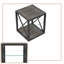 Ensemble de 2 tables d'appoint de style Mid-Century à trois niveaux avec tablette centrale en verre trempé et tablettes en grain de bois, structure en métal noir-687491731-687491730