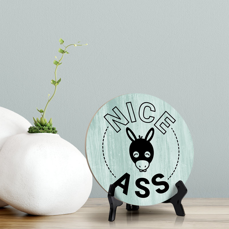 Enseigne de table «Nice Ass» avec chevalet, Vert