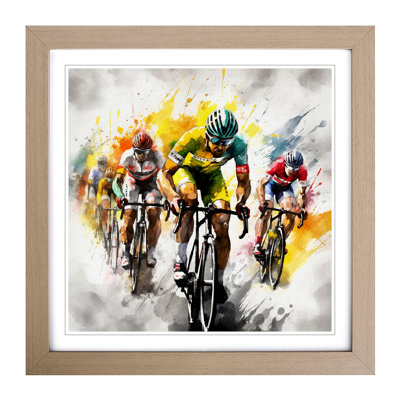 Tour De France - Single Picture Frame Print on Wood