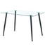 Ensemble de table de salle à manger 51,2 po x 27,5 po avec pieds en métal - table en verre moderne et 4 chaises en velours