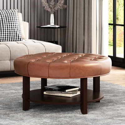 Brown Versatile - Open Shelf, Round, 32" X 17 Round , Contemporary Look, Shelf Feature,