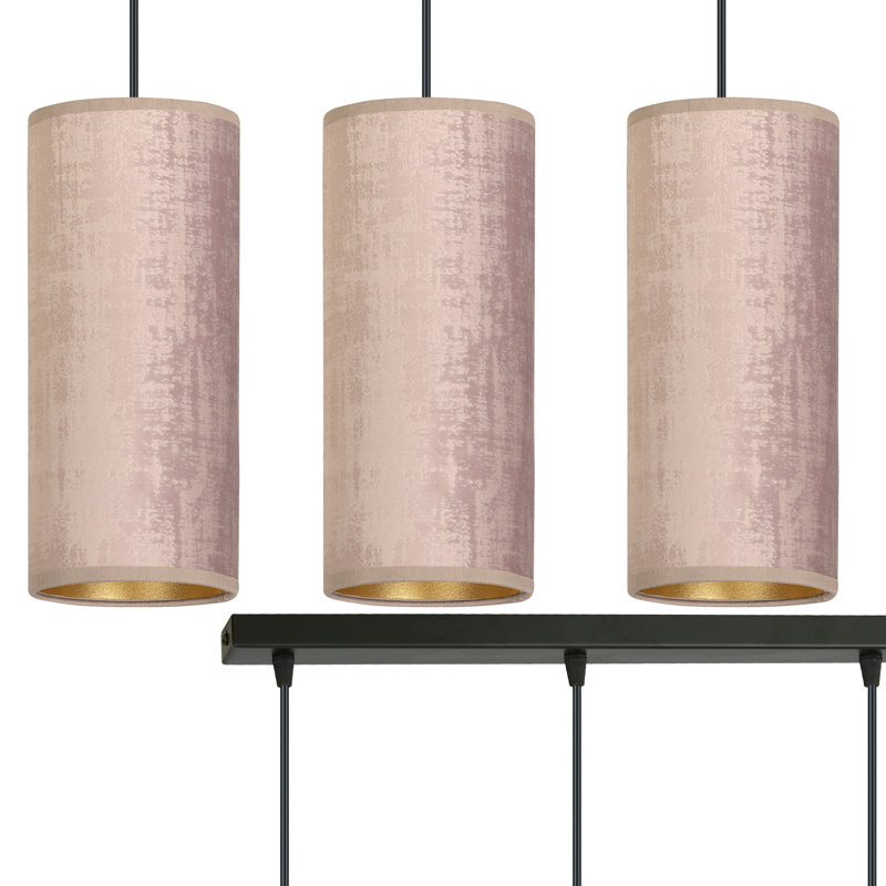 Ealidh 3 - Light Steel Kitchen Island Pendant, Pink