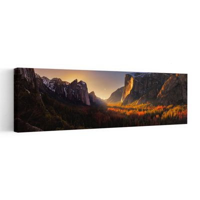 Golden Valley Sunset Dramatic Tranquil Abstract Autumn Forest Wall Art