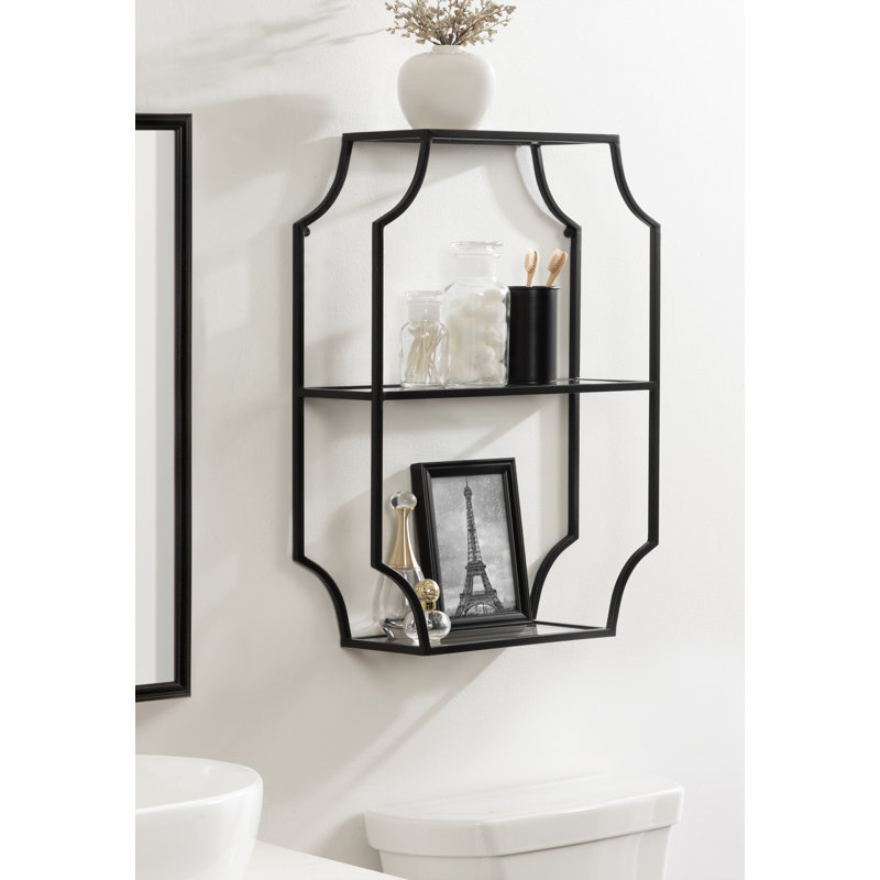 Johnalbert 3 Piece Metal Accent Shelf, Black
