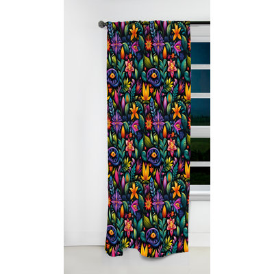 Tropical Fiesta Tropical Motif I - Rideau floral - Velours obscurcissant - 1 panneau