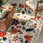 Beige Floral Machine Washable Area Rug with Non-Slip Backing-1703563069
