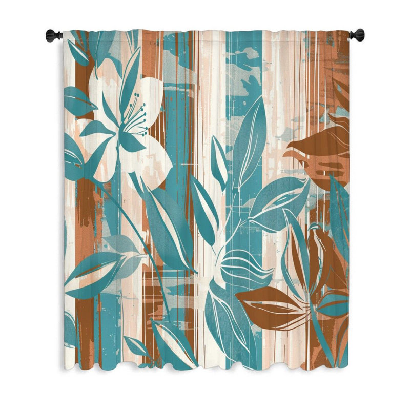 Rideau transparent en polyester Hemanth, L 50 po x L 84 po