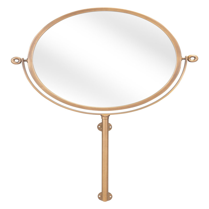 Gold Round Stainless Steel Wall Mount Vanity Mirror