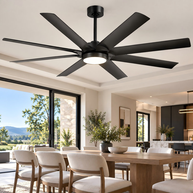 Ventilateur de plafond moderne de 107 cm (42 po) avec lumière et télécommande, moteur CC réversible à 6 vitesses, éclairage DEL 3CCT
