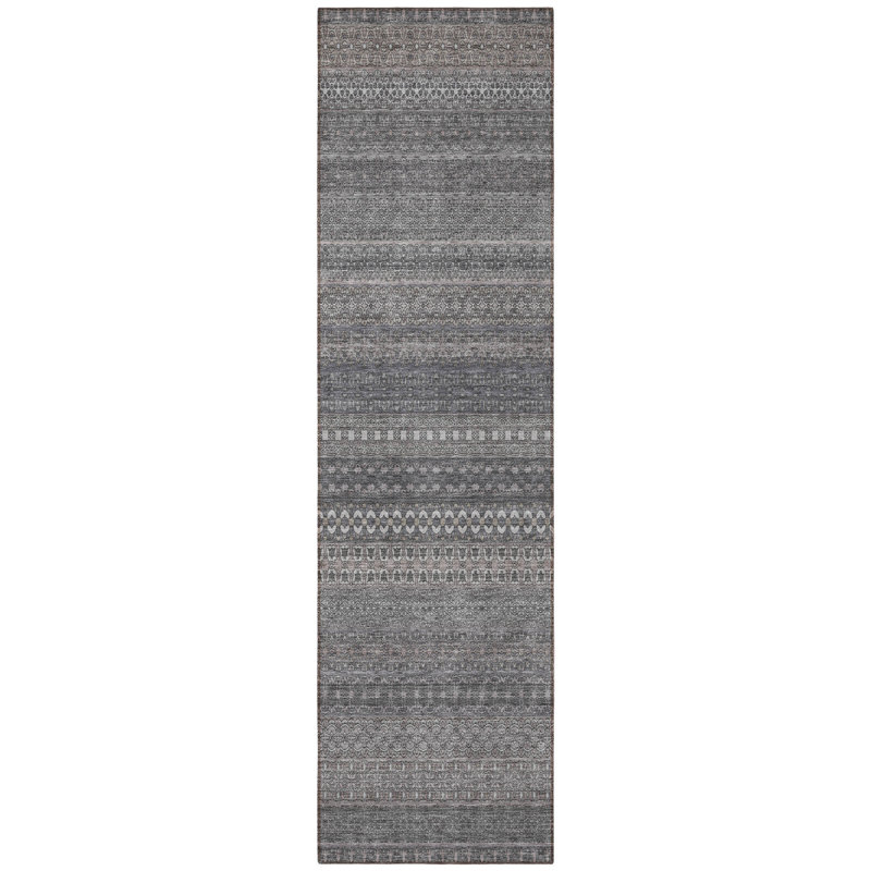 Tapis de couloir intérieur et extérieur gris 8 pi