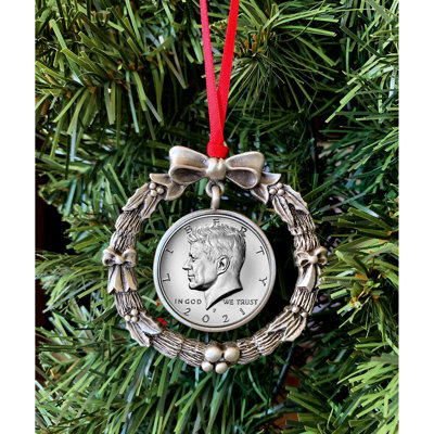 2021 JFK Half Dollar Wreath Coin Ornament