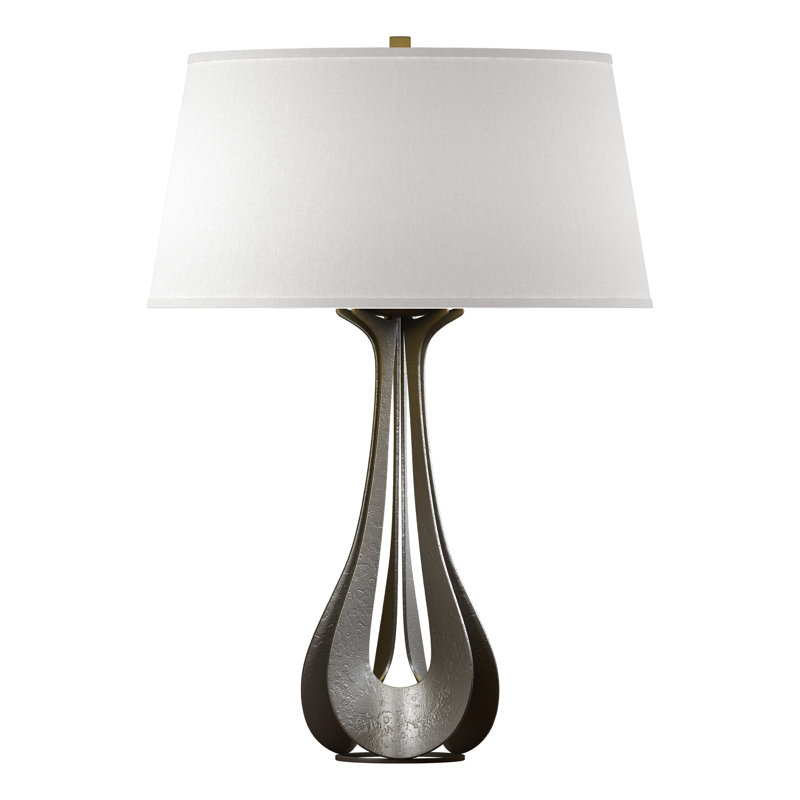 Lino 25.3" Table Lamp, Dark Smoke, Flax