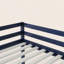 Lit mezzanine simple en bois massif et en bois d'hévéa avec échelle, plateforme de lattes renforcées, bleu-1402268268
