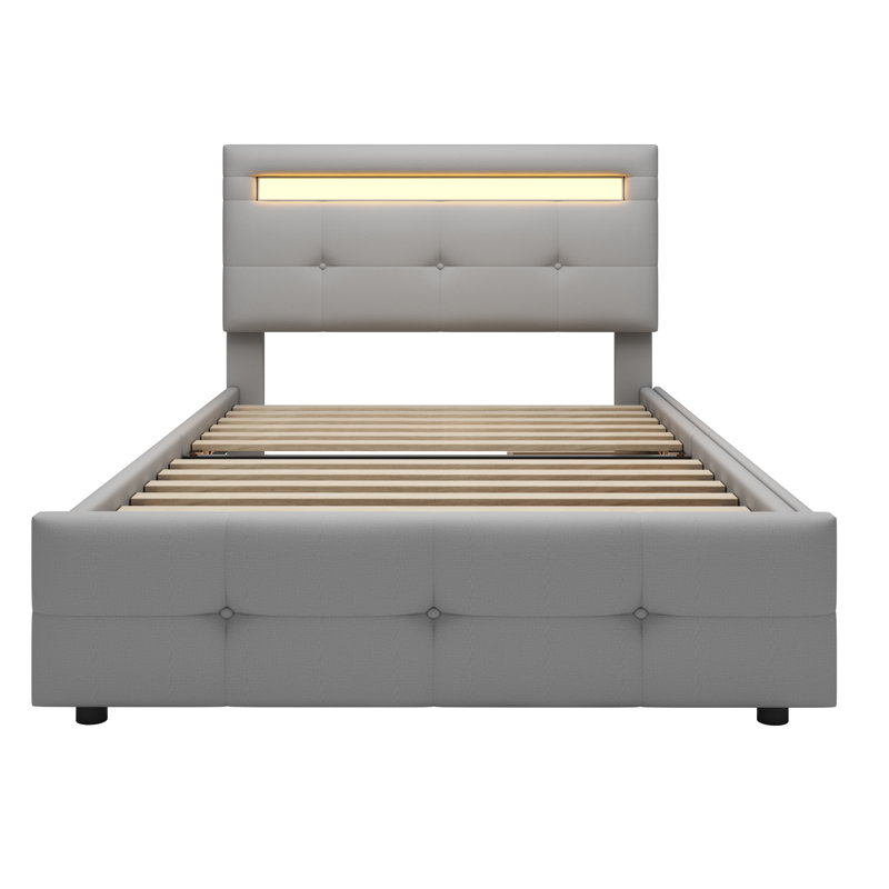Barbare Upholstered EU Single - 90 X 200 Cm Storage Bed, Grey