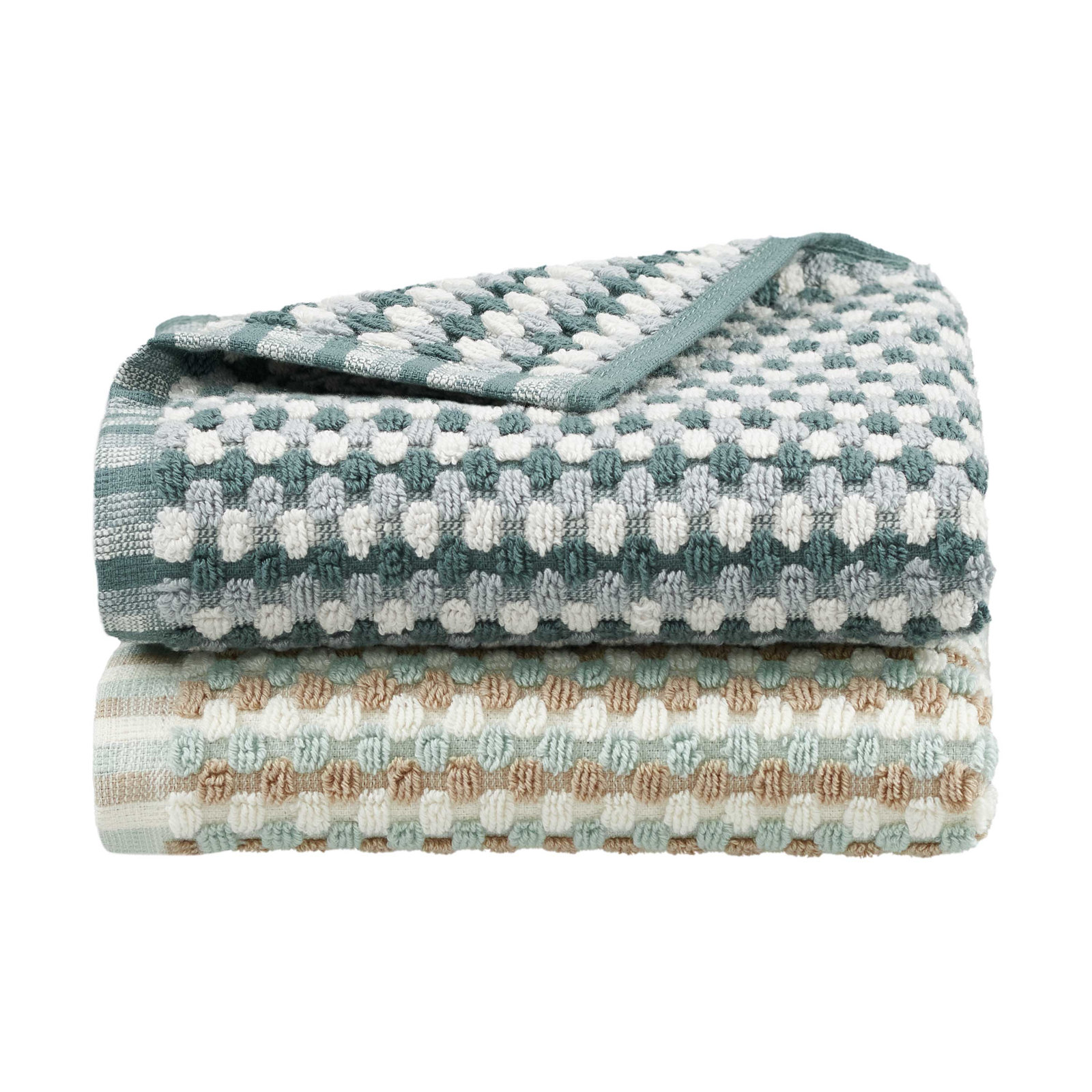Martex Arcadia 2-Piece Dots Hand Towel Set, Slate