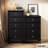 Black Solid Wood Rectangular Dressers & Chests