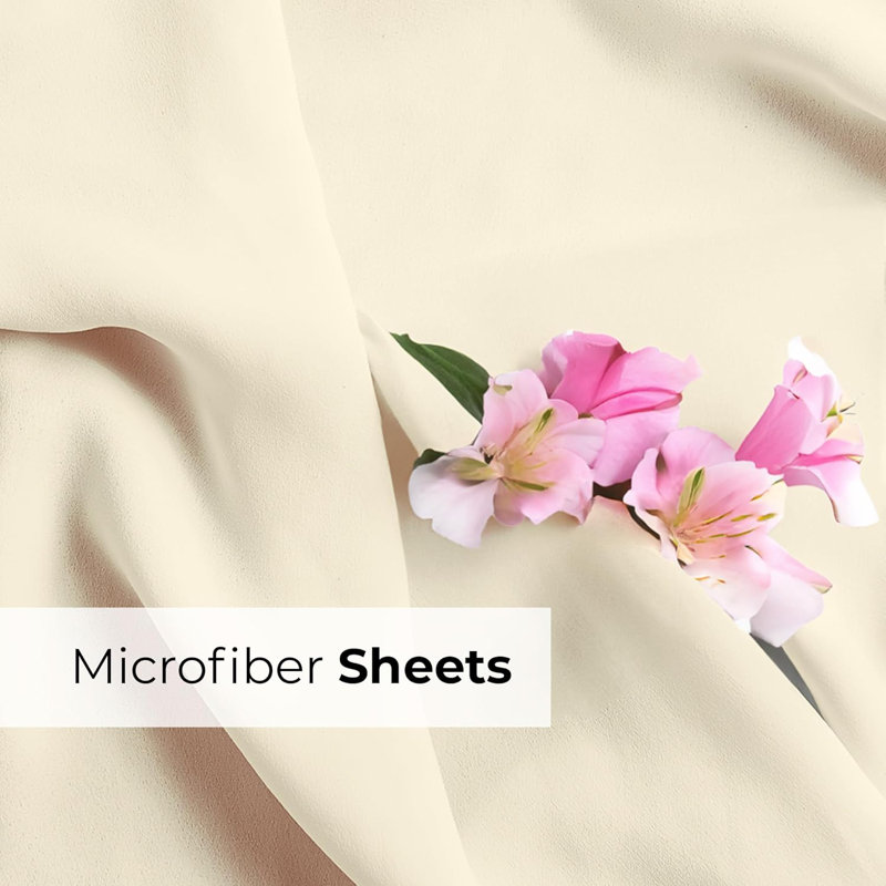 Extra Deep Pocket Sheet Set, Cooling & Breathable Bed Sheets, Soft Hotel Luxury Bedding, Fits 18–24 Inch Mattress, Off White