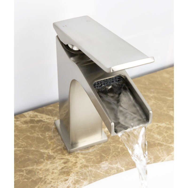 Robinet pour salle de bain à un trou, Nickel brossé