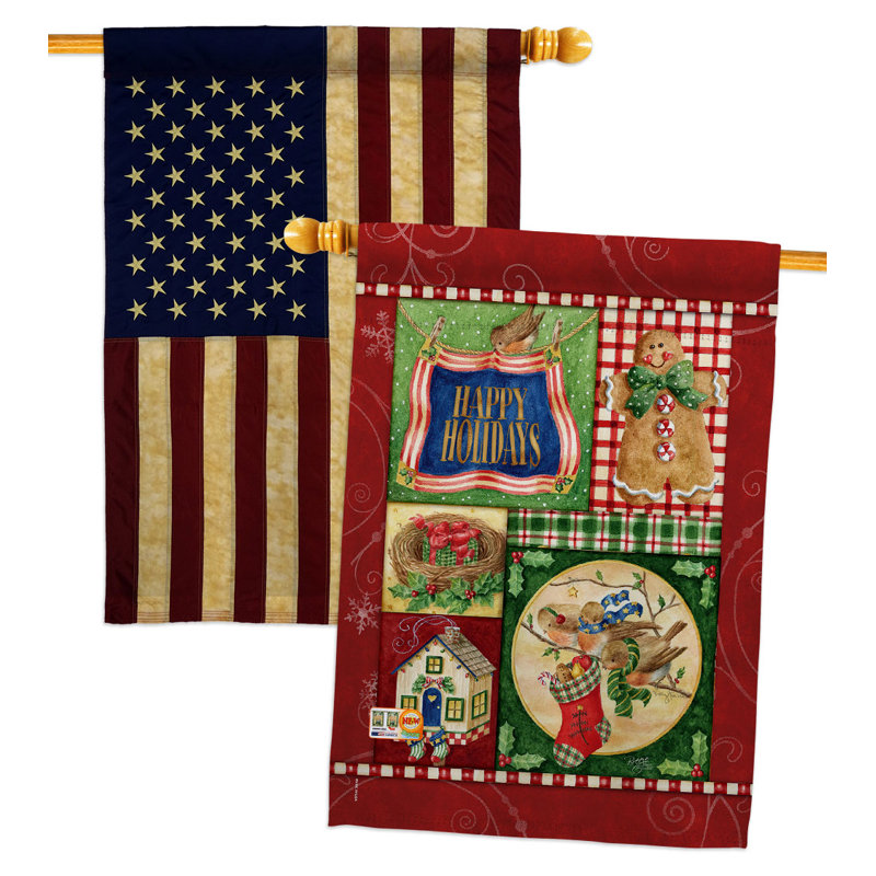 Double Sided 40'' H x 28'' W Polyester Christmas House Flag