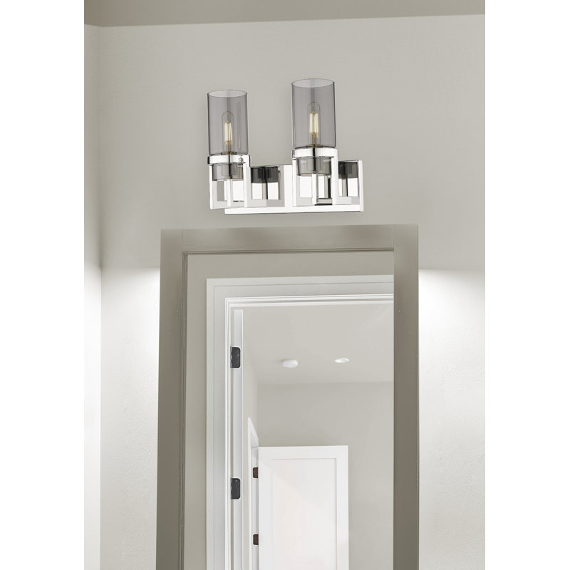 Éclairage pour meuble-lavabo mural 8 po Utopia, Blanc, Nickel poli
