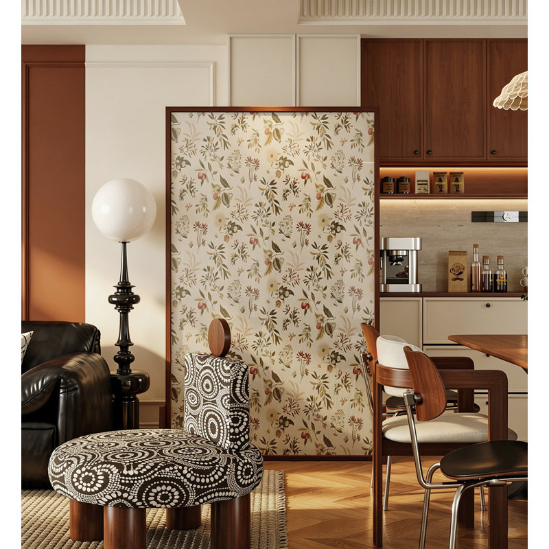 Paravent Mid-Century en bois massif pour salon