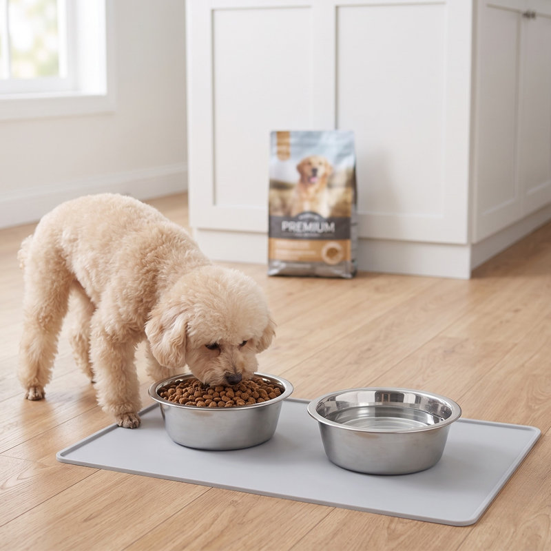 Lot de 2 bols en acier inoxydable pour chiens et chats, 1 pinte (environ 0,5 litre), fini satiné, 0.5 QT