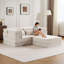 Canapé à compression Mahjong, canapé-lit convertible au sol, canapé modulaire désossé bricolage, aucun assemblage requis, tissu polaire circulaire, surdimensionné 2 places avec 1 repose-pieds-129770573-129770578