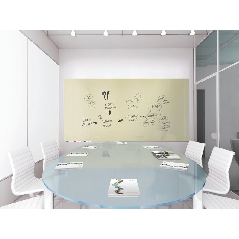 Tableau magnétique horizontal en verre Aria, H 48 po x l 96 po, Beige