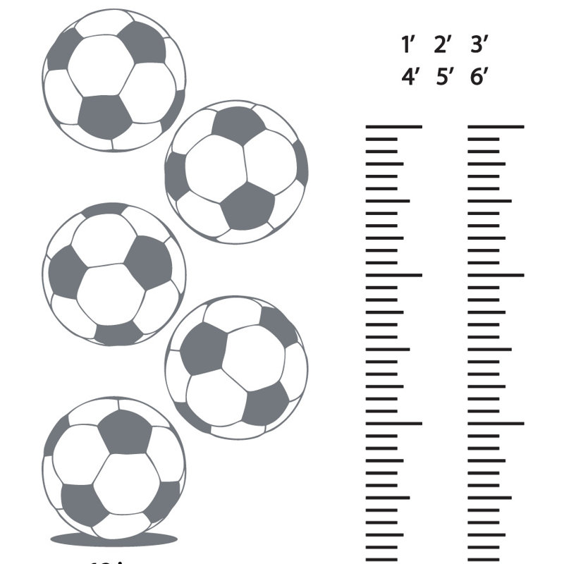 Décalcomanie murale graphique de croissance foot, Gris orage