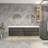 83.4'' Double Bathroom Vanity with Plastic Top-1939500631