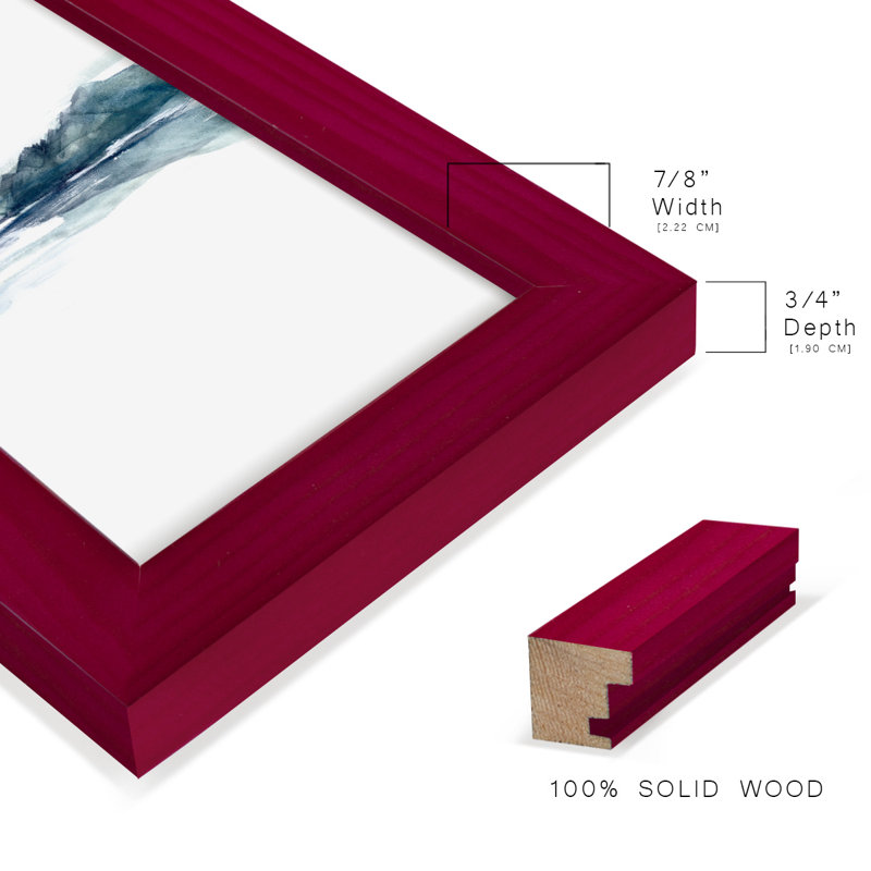 Fraiza Stark Horizon II, reproduction d'art encadrée, H 7 po x l 5 po x P 1 po, Rouge
