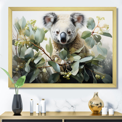 Watercolor Koala Tree Observer 3 - Koala Animal Wall Art