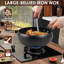Wok en fer noir avec poignée en bois - 24 cm-124281031