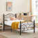 Auxter 38" Metal Platform Bed Frame with Parisian Style Headboard and Footboard, Heavy-duty Slats Support, Under Bed Storage, No Box Spring Needed