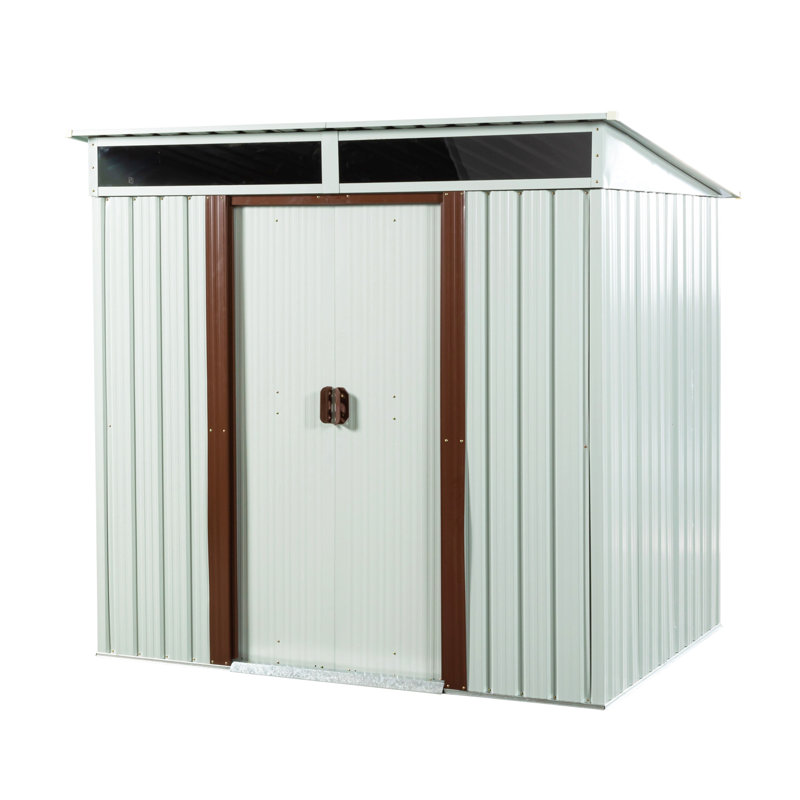 6Ft X 5Ft Outdoor Metal Storage Shed White