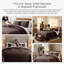 Housse de couette Vilano de Southshore Fine Linens, grande taille, en microfibre 110 g/m² avec fermeture éclair invisible et 4 attaches aux coins, 2 taies d'oreiller King, King/California King, brun chocolat-1329401325-1329401319
