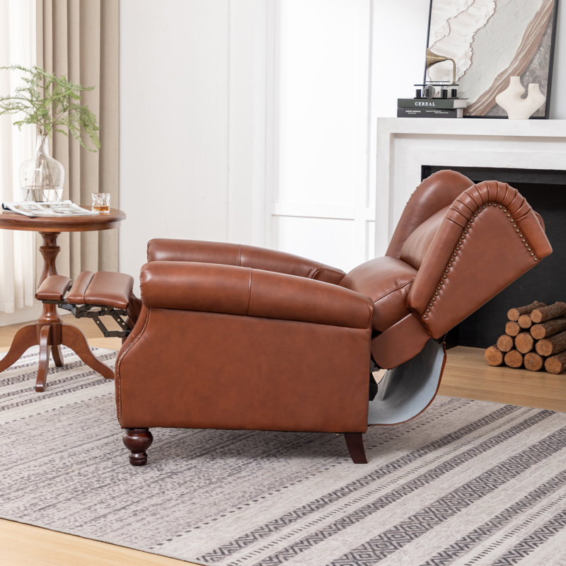 Genuine Leather Recliner, Brown
