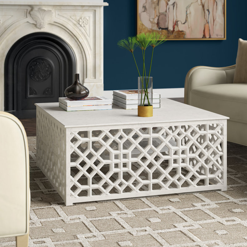 Marble Fret Cocktail Table