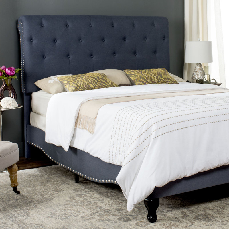 Bazeley Panel Bed by Harriet Bee, Navy, Queen