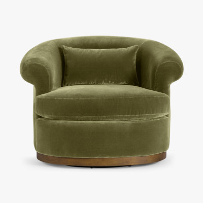 Fauteuil pivotant avec accoudoirs roulés Gracie English