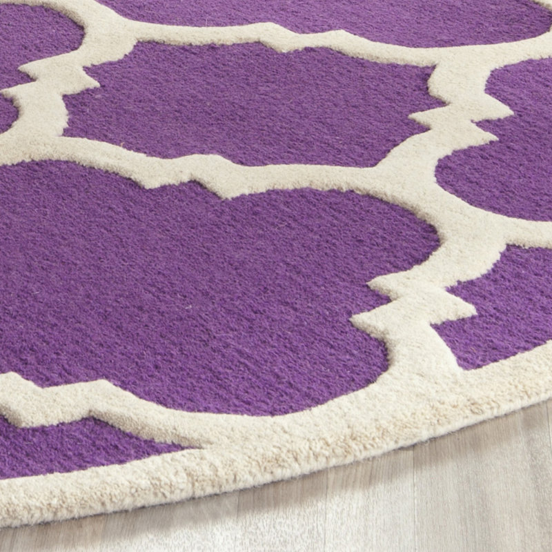 Cannen Hand Tufted Wool Geometric Rug, Round 6'