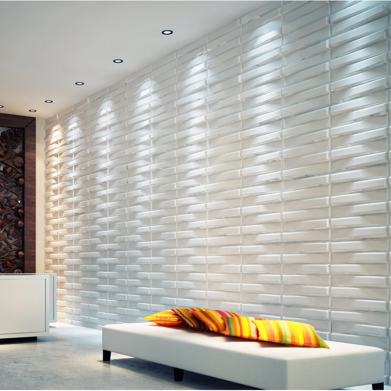 Hinsdale 50.04cm x 50.04cm Plastic Tile in White