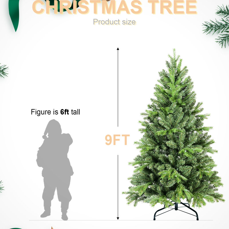 Arbre de Noël 5 pi, 756 pointes en PE +, conception à corps double, branches articulées pour une installation facile, support en métal robuste, superbes ornements suspendus arbre de 5 pi, PE mixte et aspect naturel, structure sans effort