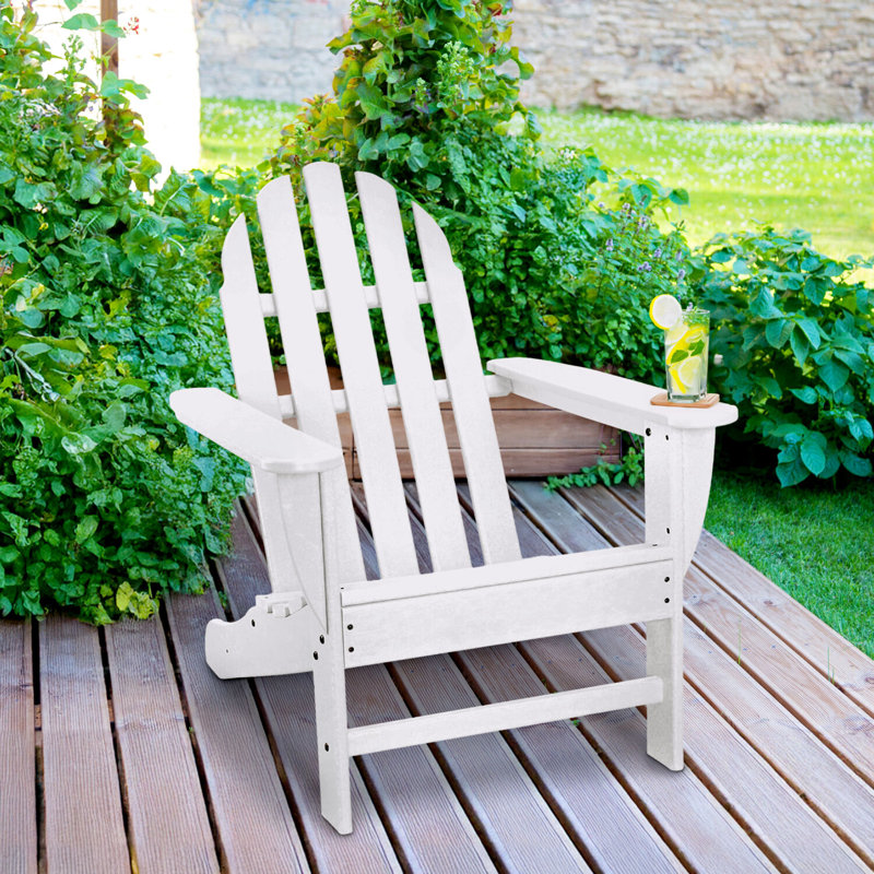 Keenan Wood Outdoor Adirondack Chair, White