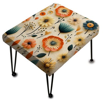 Vintage Mod Florals - Repose-pieds rectangulaire Mid-Century